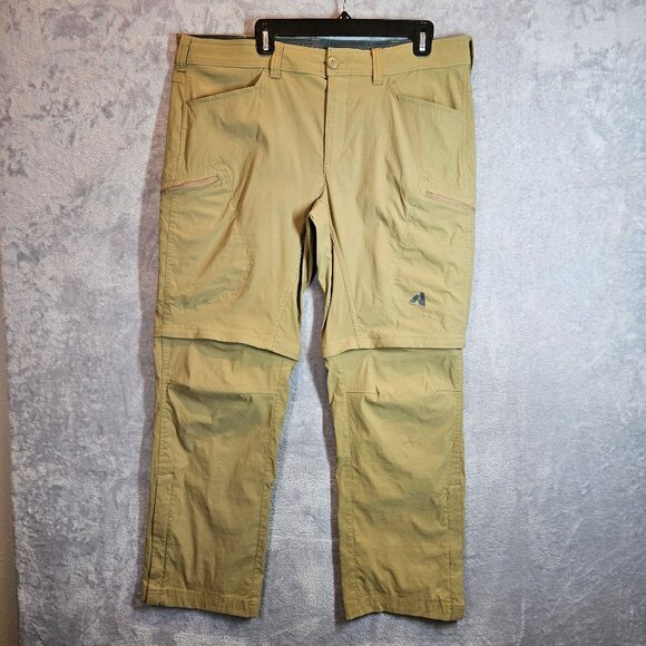 Eddie Bauer Mens First Ascent Guide Pro Pants 38 x 30 Cargo Hiking Khaki Tan - Picture 1 of 15